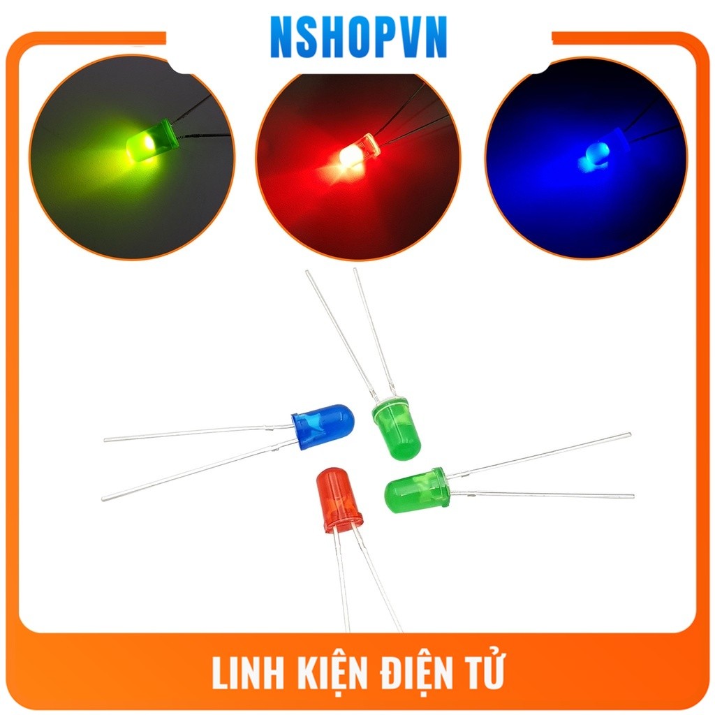 Led phủ màu 5mm (10 con)
