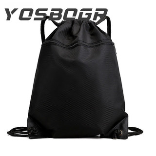 1 Balo Dây Rút Nylon Sức Chứa Lớn Chống Thấm Nước Có Dây Kéo Dùng Khi Tập Thể Thao Ngoài Trời