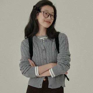 Áo Khoác Len Xoắn thêu phong cách Đại Học Hàn Quốc Áo Khoác Cardigan dệt kim kiểu Tây dễ phối thời trang mùa thu đông cho nữ áo khoác lông chồn Y2EC