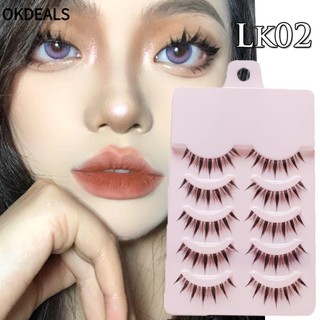 OKDEALS 5 Cặp Lông Mi Giả Dài Dày 3D Bằng Lông Chồn Nhân Tạo Có Thể Tái Sử Dụng Thời Trang Cho Nữ