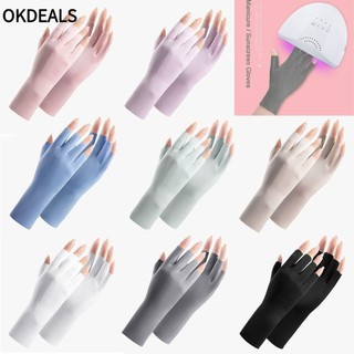 OKDEALS Găng Tay Chống Nắng Tia Uv Chống Bức Xạ Bảo Vệ Móng Tiện Dụng