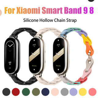Dây đeo silicon rỗng cho Xiaomi Band 9 8 Dây chuyền phát hành nhanh Vòng đeo tay có thể điều chỉnh cho Mi Smart Band 9 8