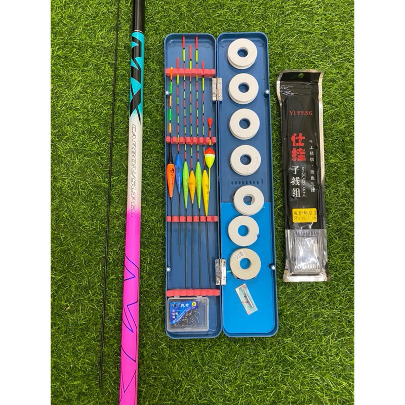 Bộ Combo Cần Câu Tay MX/ Vix Hua 5H 19i Kèm Phụ Kiện Giá Rẻ- Cần Câu Đơn, Cần Câu Đài Đánh Tổng Hợp 