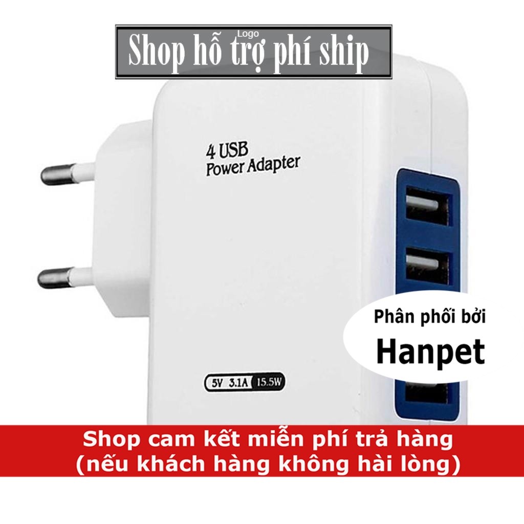 Hỗ trợ Ship- Củ Sạc Nhanh 4 Cổng USB