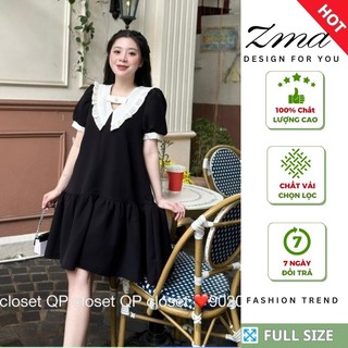 Váy Babydoll, Đầm Bầu Xinh Thiết Kế Cổ Bèo Chất Vải Đũi Mặc Cho Mùa Hè Siêu Mát