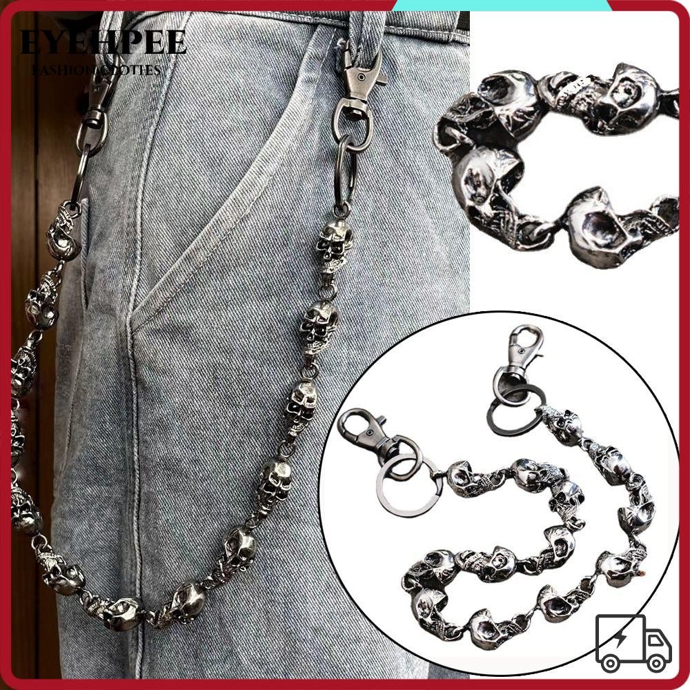 Punk Skull Belt Quần jean thời trang Quần Gothic Link Coil