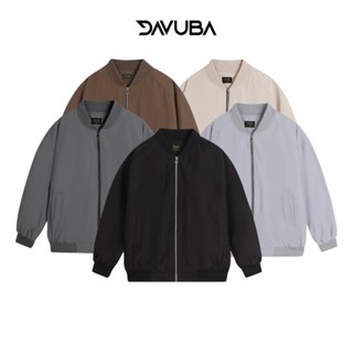 Áo khoác Bomber DAVUBA trơn 2 lớp tay dài - trượt nước cản gió SM100
