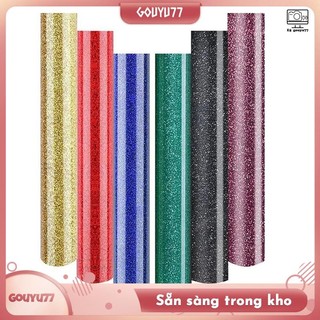 [Gouyu77] Truyền Nhiệt Vinyl Lấp Lánh 3D, Tấm Vinyl Truyền Nhiệt Kim Loại Sắt Trên, Truyền Nhiệt Lấp Lánh HTV Vinyl
