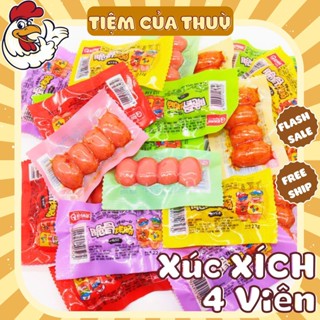 Xúc Xích Sụn Gà Gói 4 Viên Bi Mini 4 Vị Tự Chọn, Đồ Ăn Vặt Nội Địa
