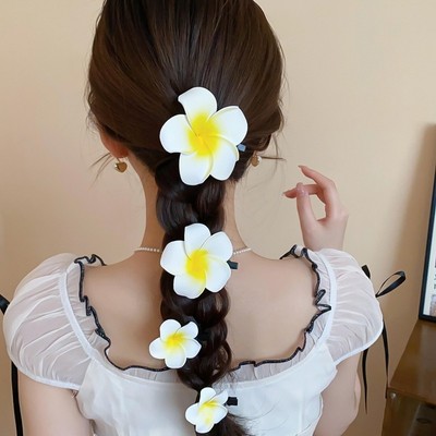 DREJEW Mùa Hè Mô Phỏng Hoa Trứng Kẹp Tóc Bên Bờ Biển Khu Nghỉ Dưỡng Phong Cách Kẹp Tóc Phụ Kiện Tóc Cao Cấp