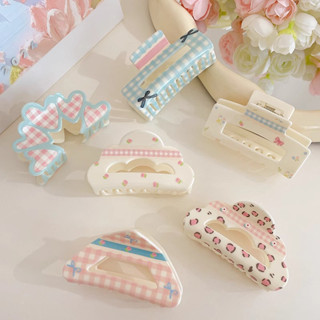 Kẹp Tóc Nơ Hoa Cô Gái Ngọt Ngào Đầu Lưng Tóc Phong Cách Mục Vụ Tính Khí Cá Mập Kẹp Grabber