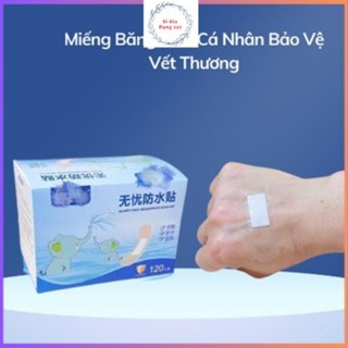 Hộp 120 miếng băng dán cá nhân bảo vệ vết thương chống thấm nước 7.2x2cm
