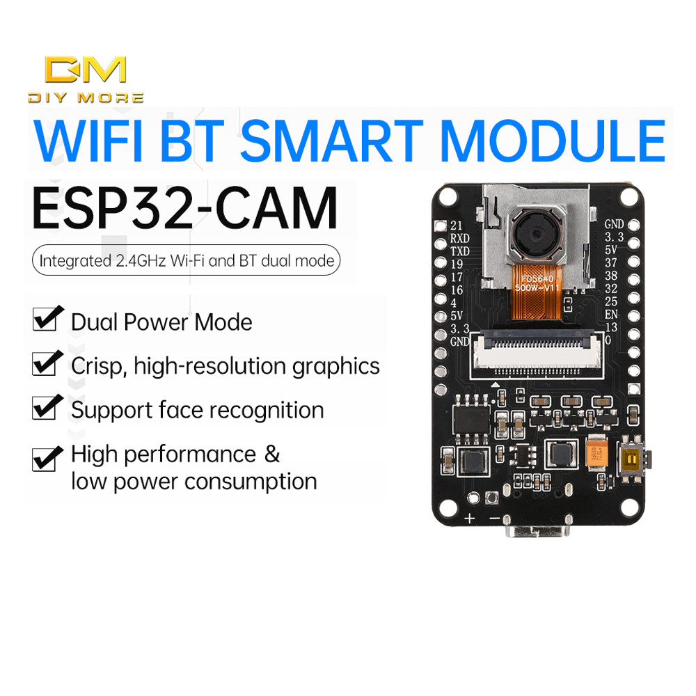 Diymore Ban phát triển ESP32-CAM Tăng PSRAM  bổ sung mô-đun mô-đun Bluetooth PSRAM wifi CH340X với c