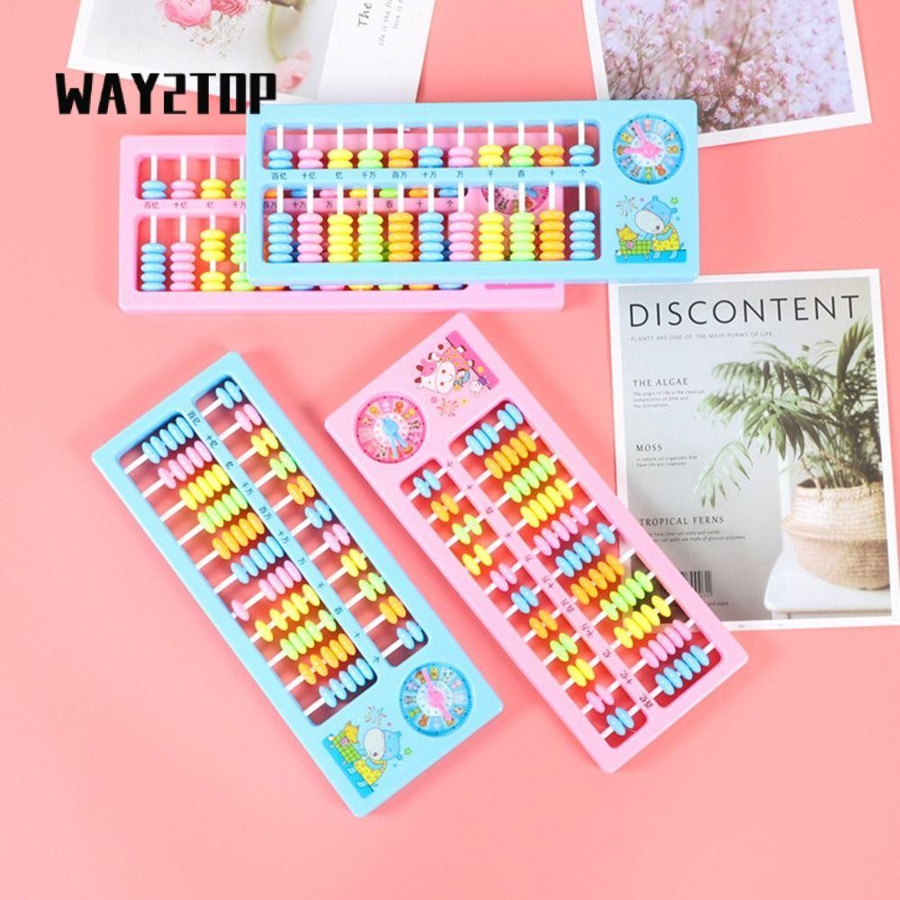 WAY2TOP Tính toán bàn tính, Nhựa 7 hạt Tính toán bàn tính tâm thần, Đồ chơi xếp hình Giáo dục Văn ph
