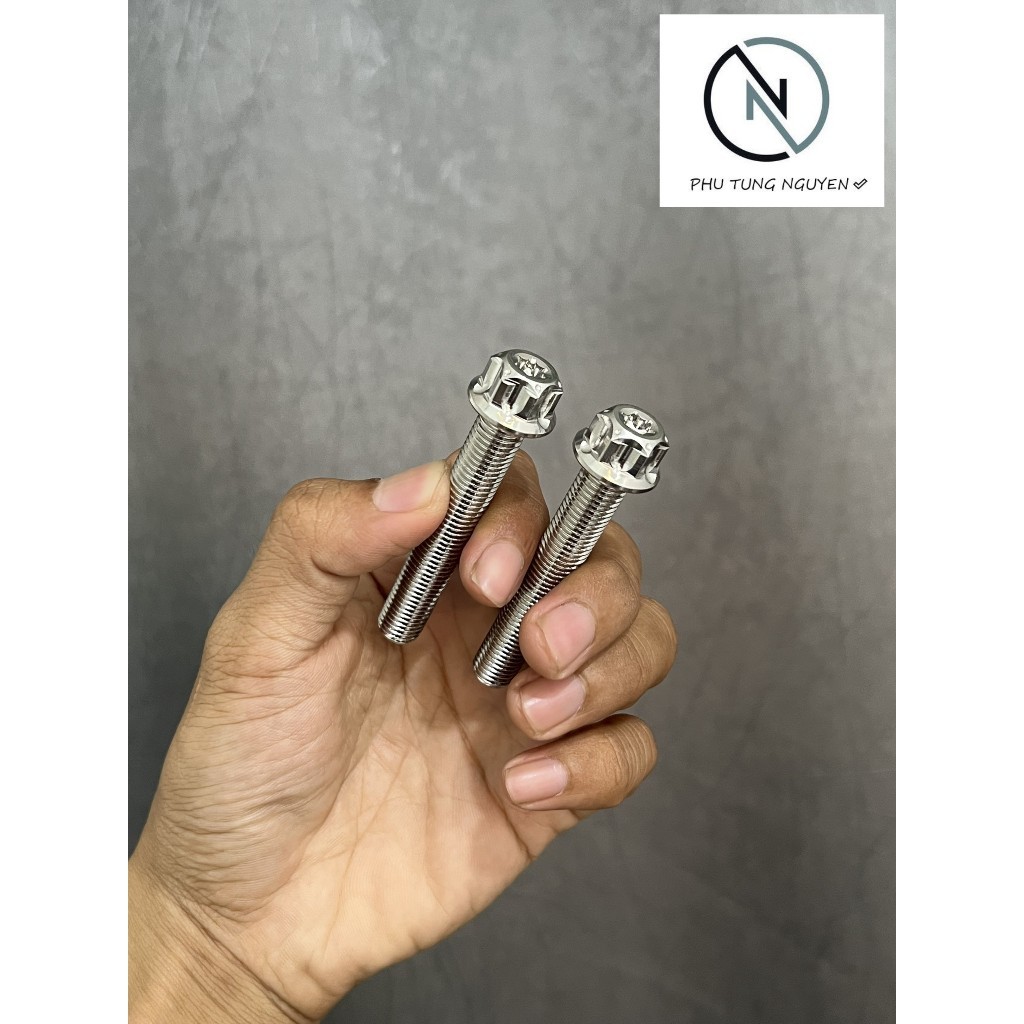 Combo 2 ốc Inox 304 mẩu S3 treo pô tay ga Vario, Ab125, Ab150, Click125