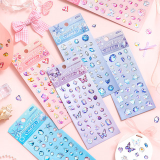 Xinmo Jewel Box Epoxy Sticker Sáng Tạo 3D Dập Nổi Miếng Dán Trẻ Em Chống Thấm Nước Trong Suốt Pha Lê Miếng Dán Tự Làm Miếng Dán