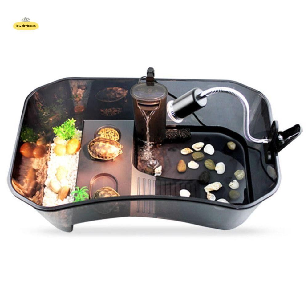 Hộp thủy sinh rùa JEWELRYBOXSS, Basking Ramp Water Land Dual Use Turtle Aquarium, Phụ kiện thú cưng 