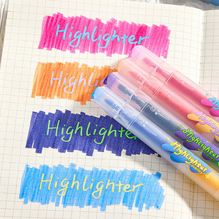4 Đóng Hộp Dung Tích Lớn Hai Đầu Series Xếp Chồng Màu Highlighters Sinh Viên Đục Sợi Đầu Huỳnh Quang Bút Đánh Dấu