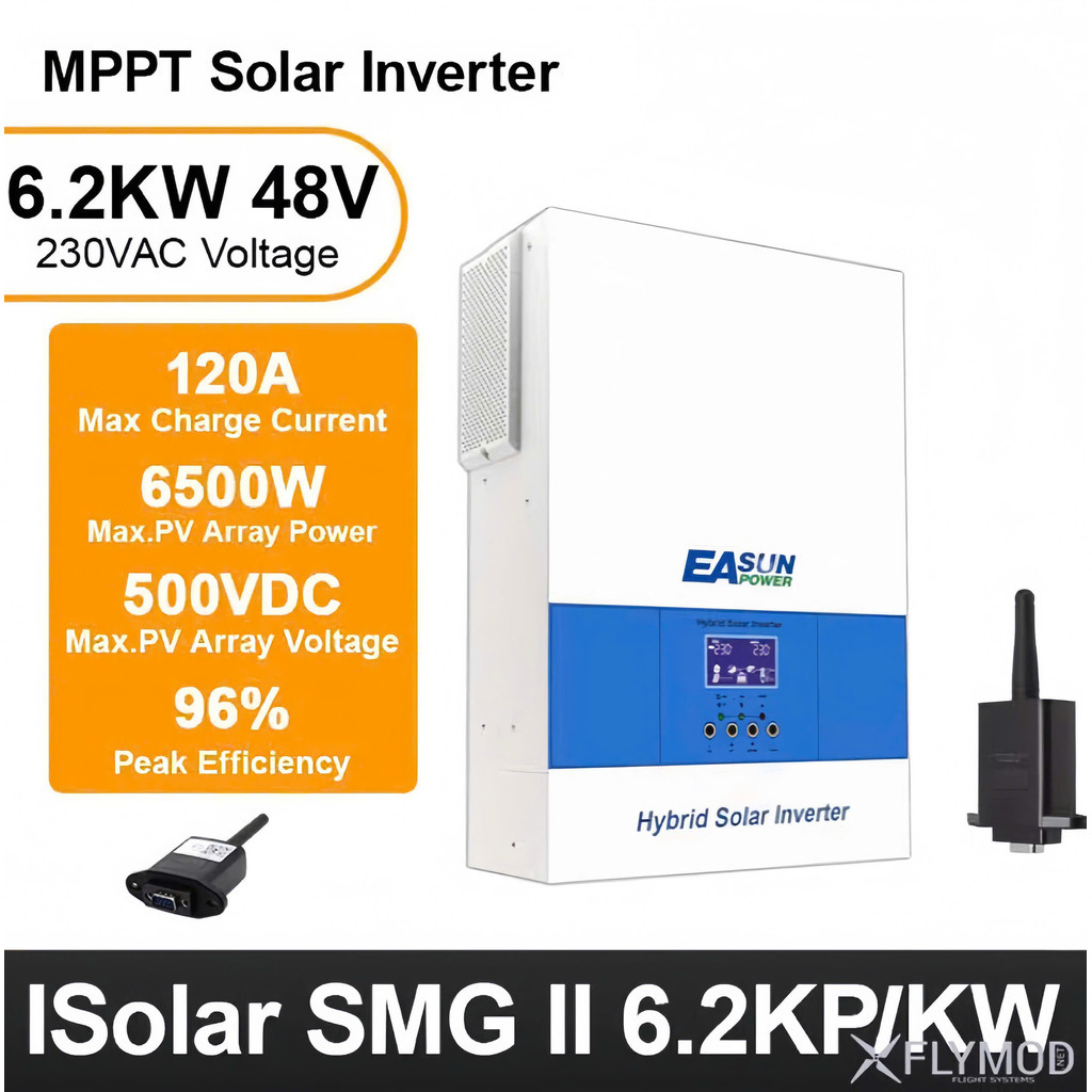 Inverter Năng Lượng Mặt Trời EASUN POWER 6.2KP 48V – Có WiFi, Sạc MPPT 120A – ISolar-SMG-II 6.2KW
