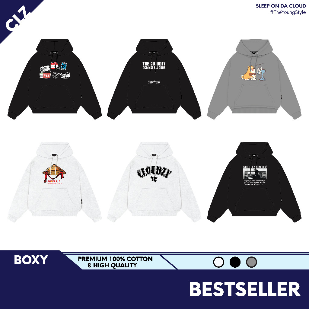 CHÍNH HÃNG Áo khoác hoodie boxy nỉ bông nam local brand CLOUDZY hoodie nữ unisex form rộng basic TH 
