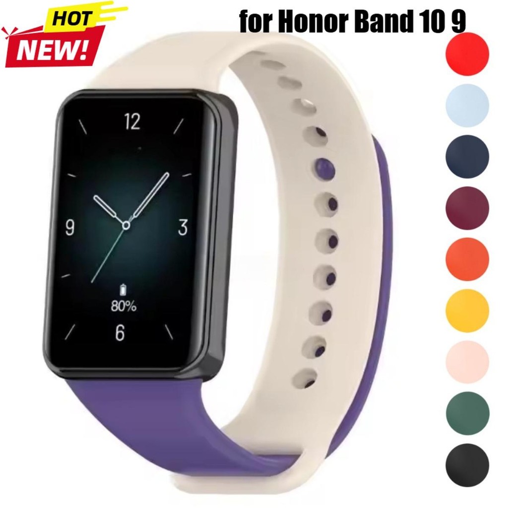 Dây Đeo Silicon Cho Honor Band 10 9 Dây Đeo Đồng Hồ Cao Su Thay Thế Dây Đeo Cổ Tay TPU Thể Thao Đồng