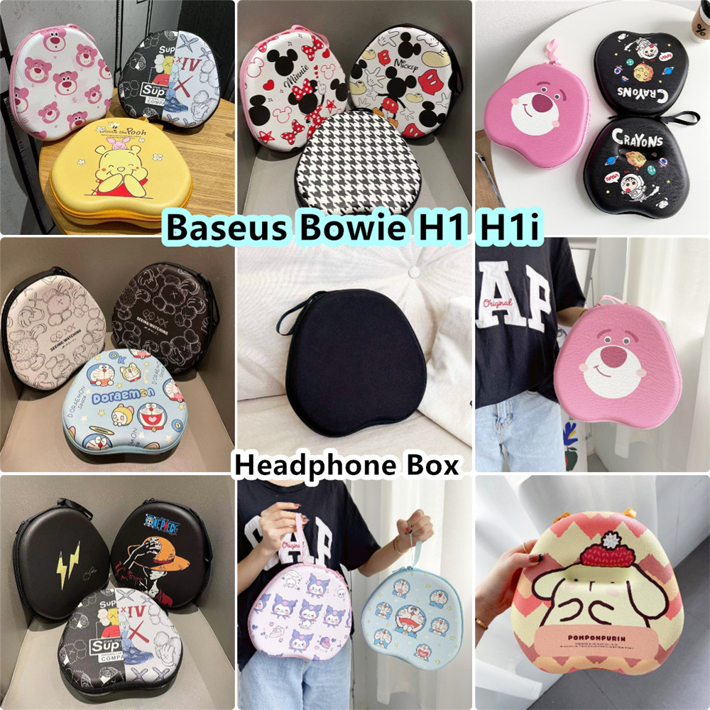 HÀNG CÓ SẴNDành Cho Tai Nghe Baseus Bowie H1 H1i Vỏ Cứng Tai Nghe Màu Đen Nguyên Chất Earpads Vỏ EVA