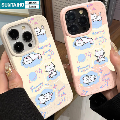 Ốp Điện Thoại Suntaiho Hoạt Hình Dễ Thương Họa Tiết Mèo Mờ Mềm Cao Cấp Chống Sốc Cho iPhone 11 12 13 14 15 16 Pro Max IP 7 8 Plus Iphon X XS XR Xs max