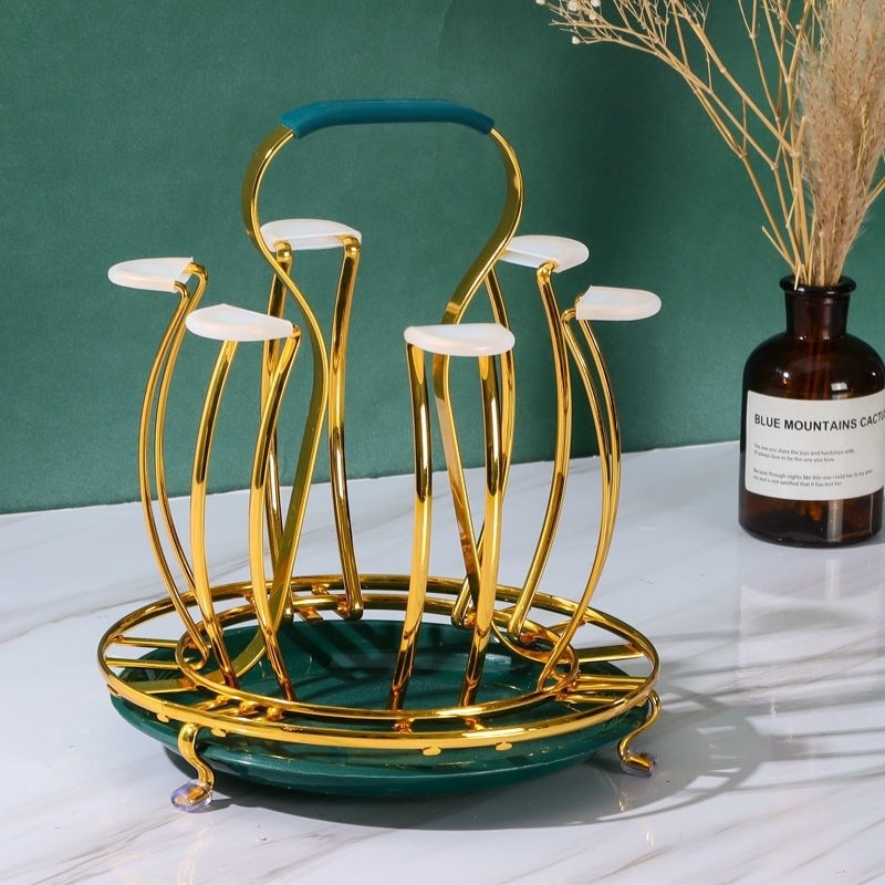 Ánh Sáng Sang Trọng Cốc Nước Có Giá Để Đồ Trà Cốc Cốc Thủy Tinh Thoát Giá Khay Cốc Hộ Gia Đình Phòng