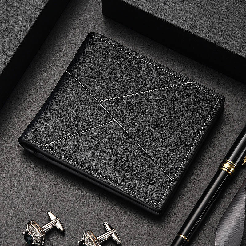 Men's Wallet Short Youth Driving License Integrated Card Holder Student Ultrathin and Simple Wallet 