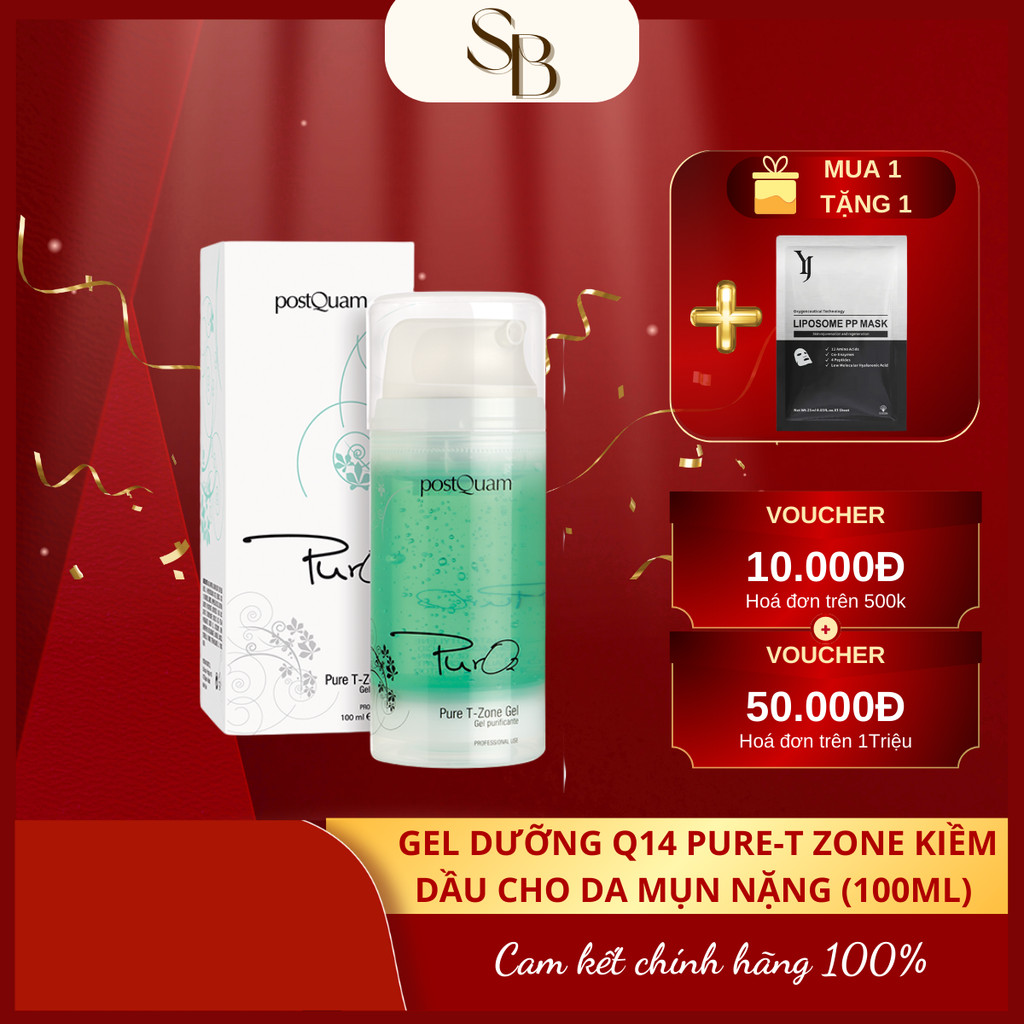 Gel Dưỡng postQuam Q14 Pure T - Zone  Kiềm Dầu Vùng Chữ T, Giảm Mụn Nặng Ngừa Viêm  (100ml)