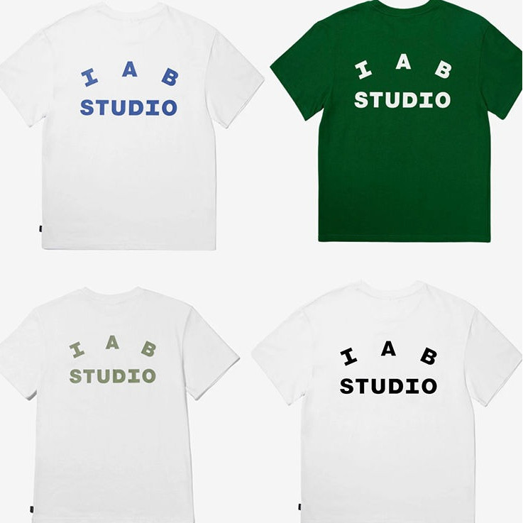 100% Cotton IAB STUDIO Dạo Phố Áo Thun Nam Nữ Tay Ngắn