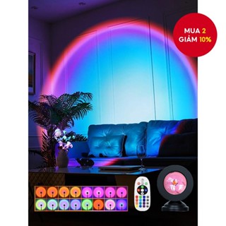 Đèn LED chiếu hoàng hôn có điều khiển từ xa, Đèn ngủ 16 màu, Đèn sàn trang trí trong nhà, Đèn RGB Light Sunrise chủ đề thích hợp cho bốn mùa