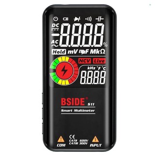 Bside s11 thông minh 9999 đếm đồng hồ vạn năng màn hình lcd kỹ thuật số có thể sạc lại đồng hồ đo đa năng ac / dc vôn kế ohmmeter kiểm tra điện dung tần số diode liên tục ncv li