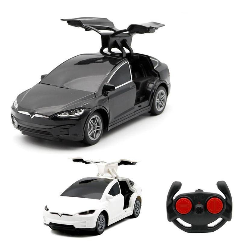 Xe Tesla RC 4 Kênh Điều Khiển Từ Xa Xe Mô Phỏng Cửa Đôi 1: 24 Tesla Model Xe Đồ Chơi Trẻ Em Có Đèn