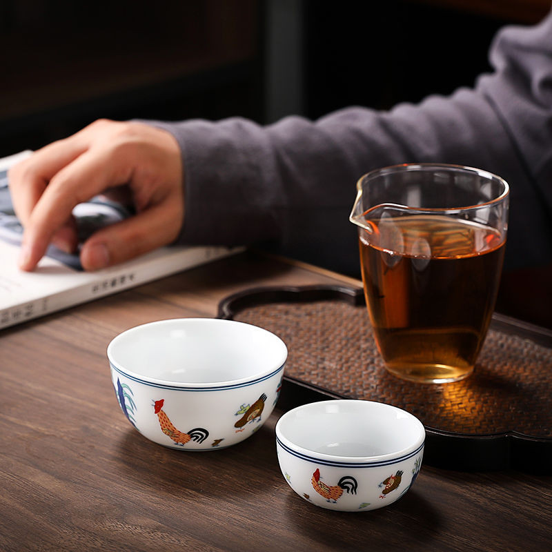 Daming Chenghua Doucai Gà Nồi Cốc Handmade Cổ Kung Fu Bộ Trà Master Cup Cốc Đơn Cốc Trà