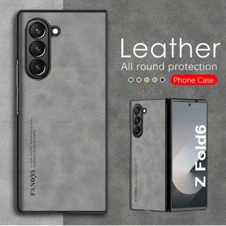 Ốp Điện Thoại Cho Samsung Galaxy Z Fold 6 Da Cừu Da Mỏng Ốp Lưng Cho Samung ZFold 6 5G Gấp 5 4 3 2 Vỏ Mỏng Chống Sốc