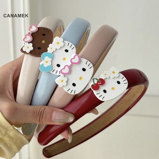 Canamek Kawaii Hello Kitty Băng Đô Quấn Tóc Hoạt Hình Sanrio Mèo Anime Dễ Thương Phụ Kiện Tóc Rửa Mặt Quà Tặng Sinh Nhật CSF