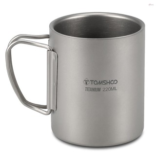 Tomshoo 220 / 350 / 450 / 600ml Cốc Nước Titan Tường Đôi Cốc Trà Cà Phê Cho Văn Phòng Tại Nhà Cắm Trại Ngoài Trời Đi Bộ Đường Dài Ba Lô Dã Ngoại