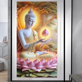 Tranh thêu kín phật thích ca phật a di đà mn6043 chưa thêu mẫu mới 2024 làm đồ handmade