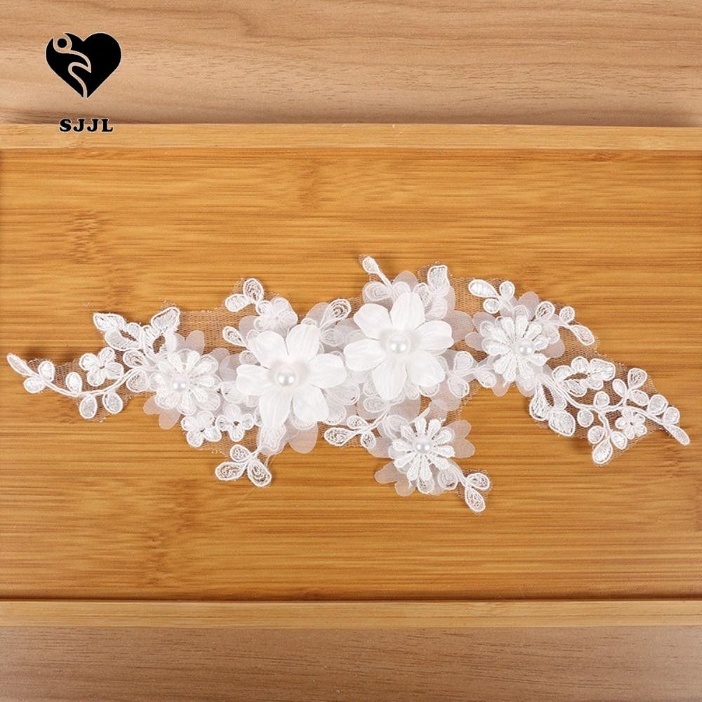 Đính hoa thêu, Miếng dán quần áo đính cườm thanh lịch, Váy cưới ren 3D Quần áo tinh tế Đính trang phục