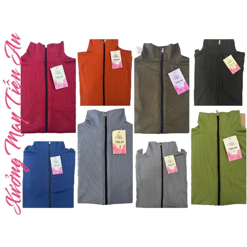 Áo Khoác Nữ Cổ Lọ Thun Gân Tăm Lạnh Cao Cấp Tay Xỏ Ngón Ủ Kem Chống Nắng Nhung Jacket