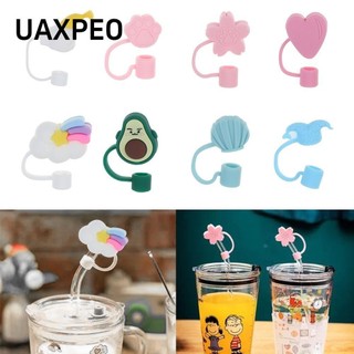UAXPEO 1 Nắp Đậy Ống Hút Bằng Silicon Chống Bụi Họa Tiết Hoạt Hình Dễ Thương Có Thể Tái Sử Dụng Ốp