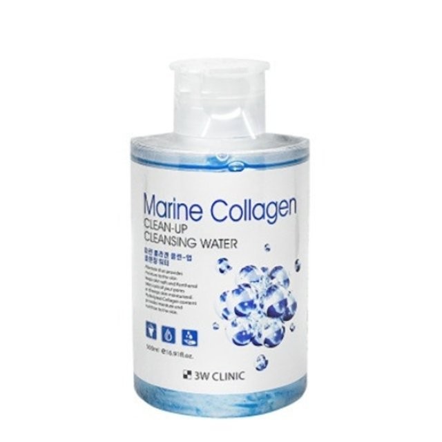 3W CLINIC Nước rửa mặt Collagen Marine Clinic 3W 500ml x2pack