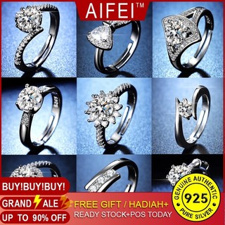 Nhẫn Đeo Tay Kim Cương Nhân Tạo Aifei Moissanite 1 Karat Six-JH01 Cho Nữ