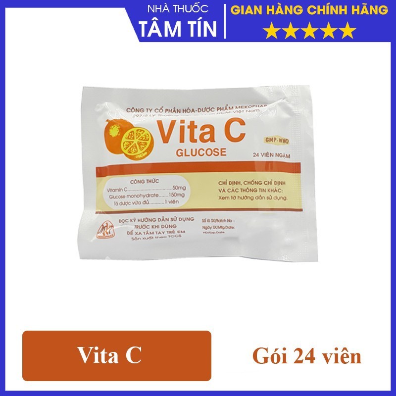 Kẹo Ngậm Vitamin C - Vita c - Gói 24 viên