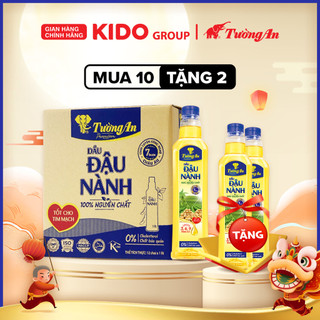  Combo 10 chai Dầu Đậu Nành Tường An Premium 1L TẶNG 2 chai Dầu Đậu Nành Tường An Premium 1L