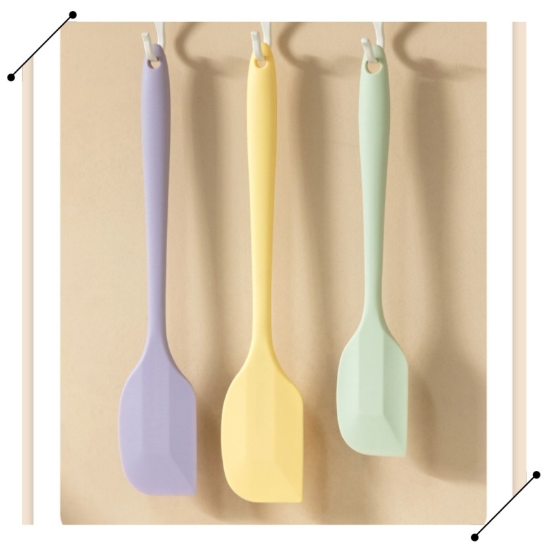 Bộ thìa silicon không chứa BPA để nướng nấu ăn cạo trộn dụng cụ nhà bếp với máy rửa chén chống dính 