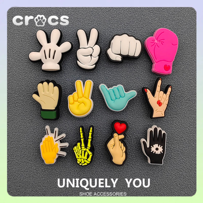 Shoe Charms Gesture series charm Trendy shoe accessory charm dép Shoe ornament Foot flair