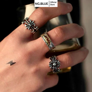  Nhẫn chrome heart nam nữ bạc S925 không gỉ đẹp chorme heart cromheart chrome hearts freesize đôi phụ kiện trang sức đep 