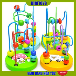 Bộ đồ chơi luồn hạt bằng gỗ nhiều màu ngộ nghĩnh rèn luyện kỹ năng khéo léo kiên nhẫn cho bé